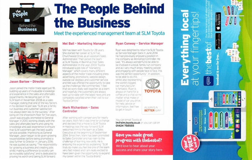 SLM Toyota Featured in Best of Hastings Newsletter