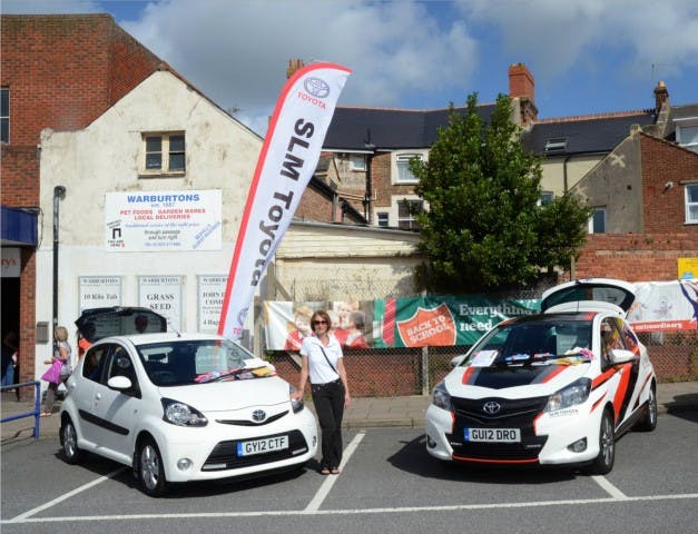 SLM Toyota Hastings Car Display at Sainsbury's in Bexhill.