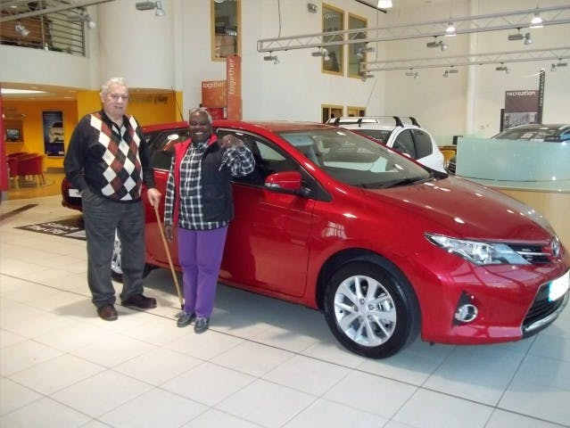 SLM Toyota customers collecting their new Toyota Auris