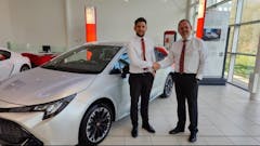 Top performing sales executive, Tom Larkin, celebrates his first successful year at SLM Toyota Hastings